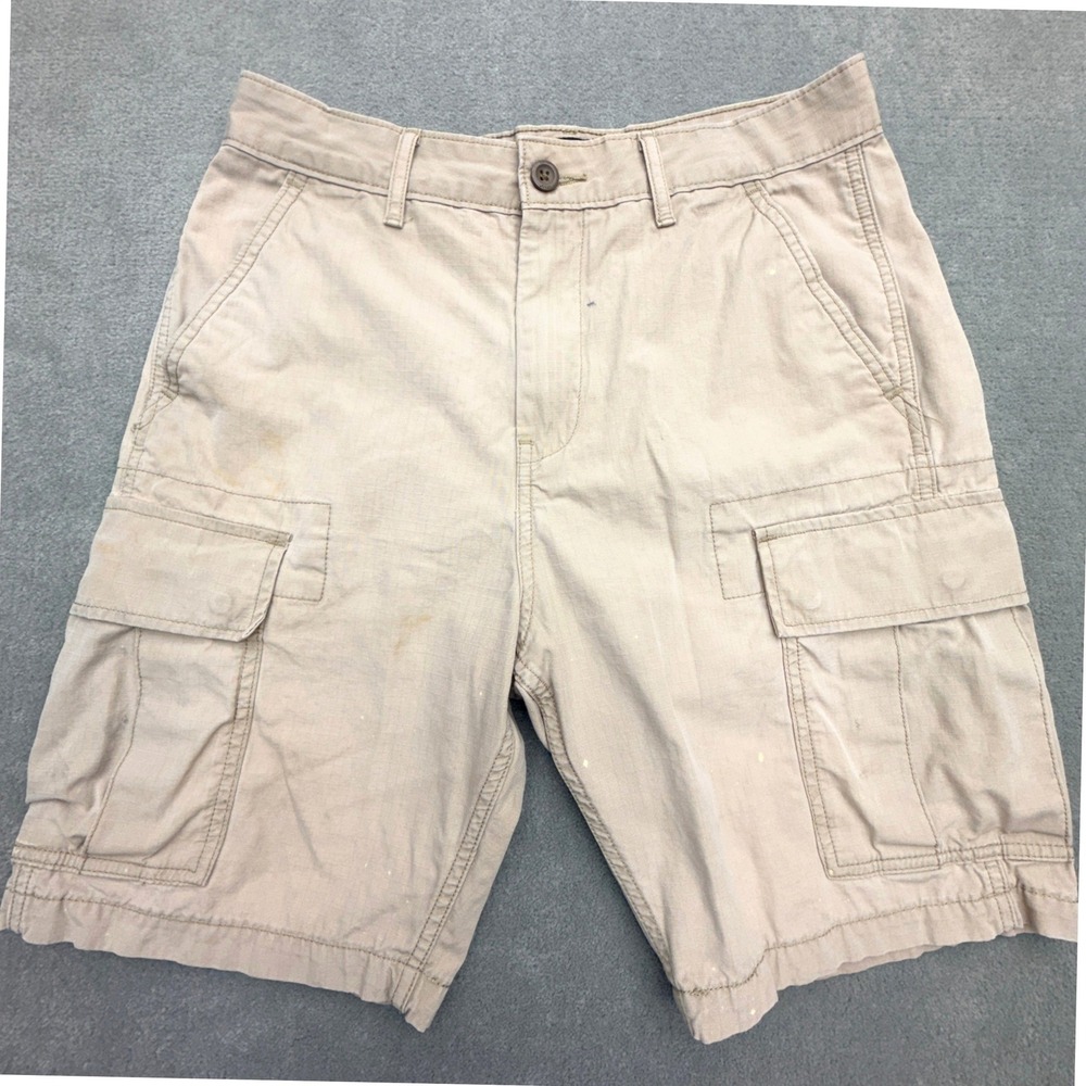 Levis Mens Cargo Shorts Mens 29 Tan Khaki Ripstop Distressed Bleach W29 S40196